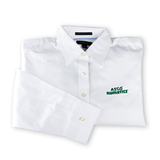 Men\'s Long Sleeve White Shirt with Green ASCO Numatics Logo