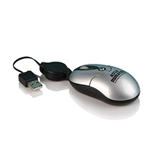 ASCO Numatics Retractable Cable Mini Travel Mouse